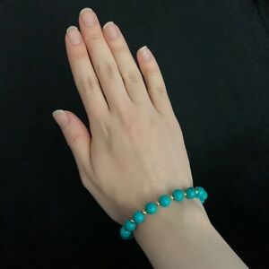 Turquoise and Gold Beaded Bracelet